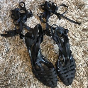 Le Chateau strappy tie heels